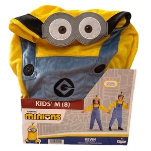 New MINIONS DESPICABLE ME KEVIN Halloween Costume Child M 7-8 Hooded Jumpsuit